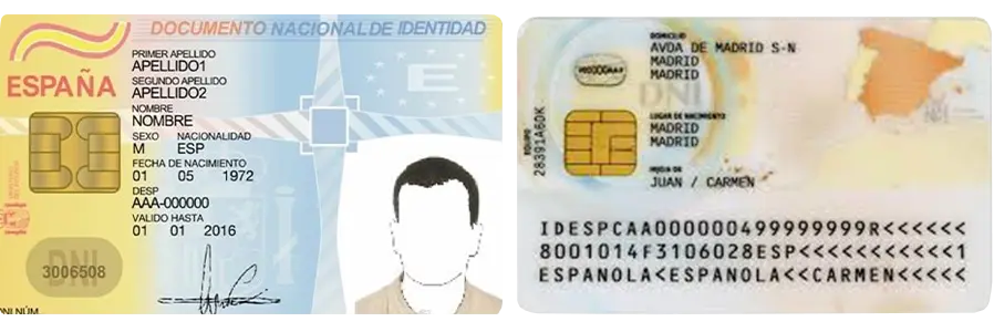 Ejemplo de fotografía de un DNI claro y sin reflejos para el alta en O2