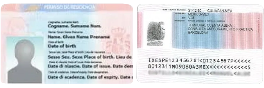 Ejemplo de fotografía de un NIE claro y sin reflejos para el alta en O2